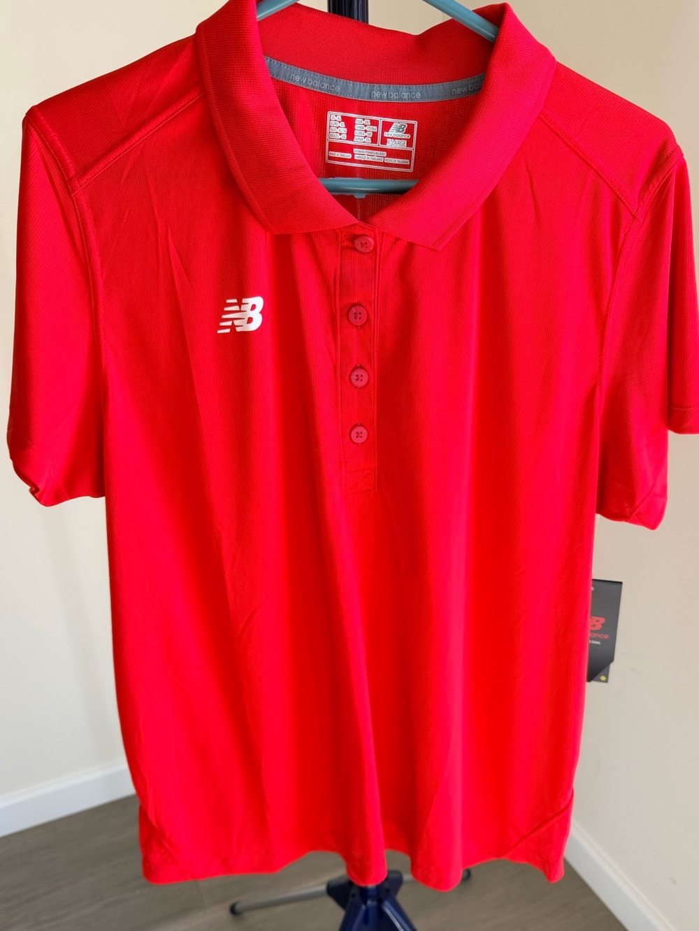 NWT New Balance Women's Red Short Sleeve Polo Shirt XL